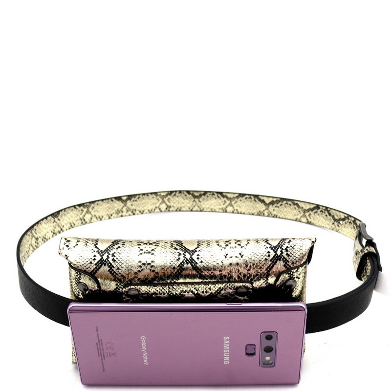 snake print waist bag